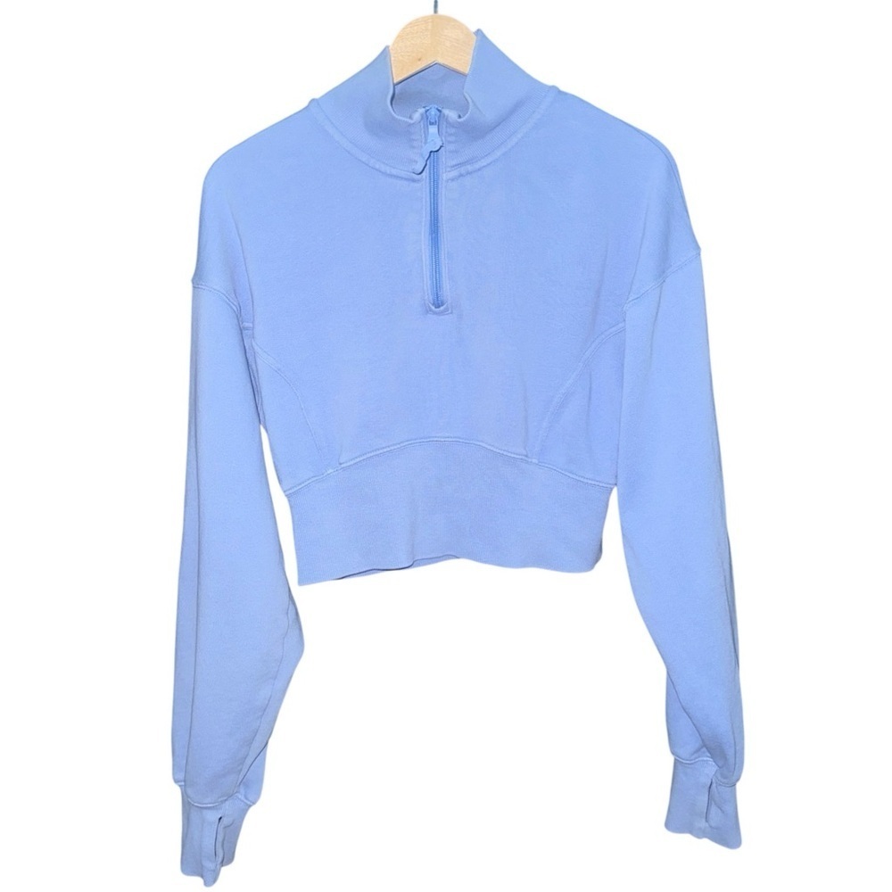Offline by Aerie Blue Cropped Hoodie Size M